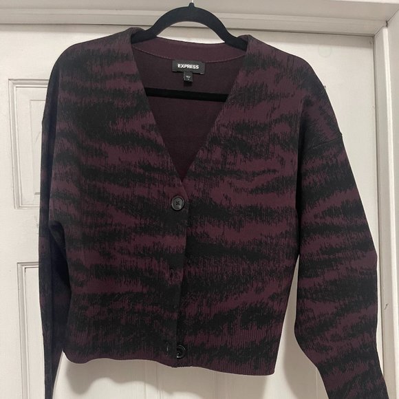Abstract Jacquard Button Front Cardigan - Picture 1 of 5